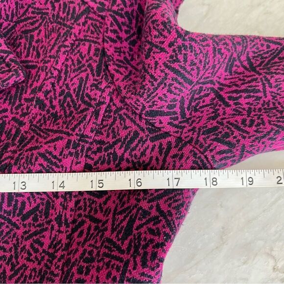 NIC+ZOE Women Size PS FUCHSIA AND BLACK Stretch Knit Blazer Cotton Blend - Picture 5 of 7